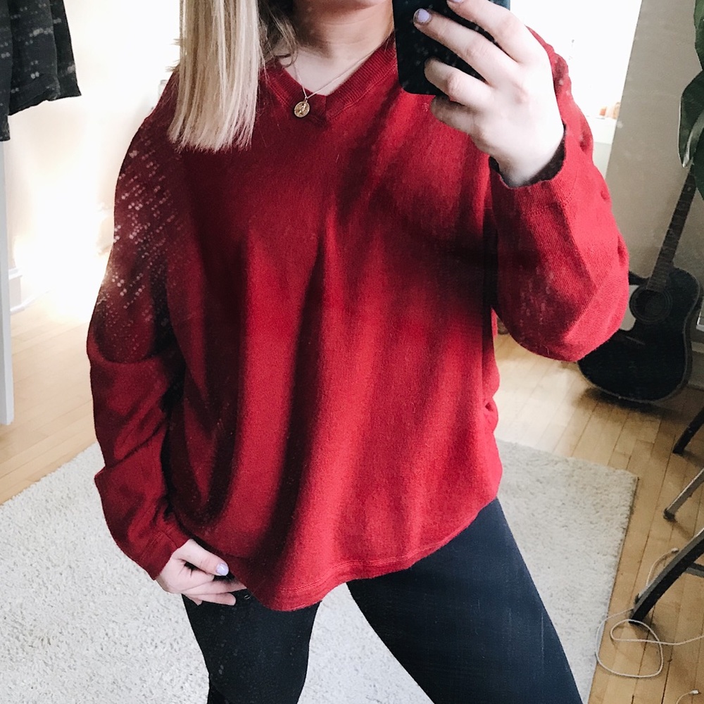 red eddie bauer knit sweater